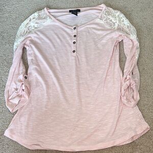 Pink lace long sleeve